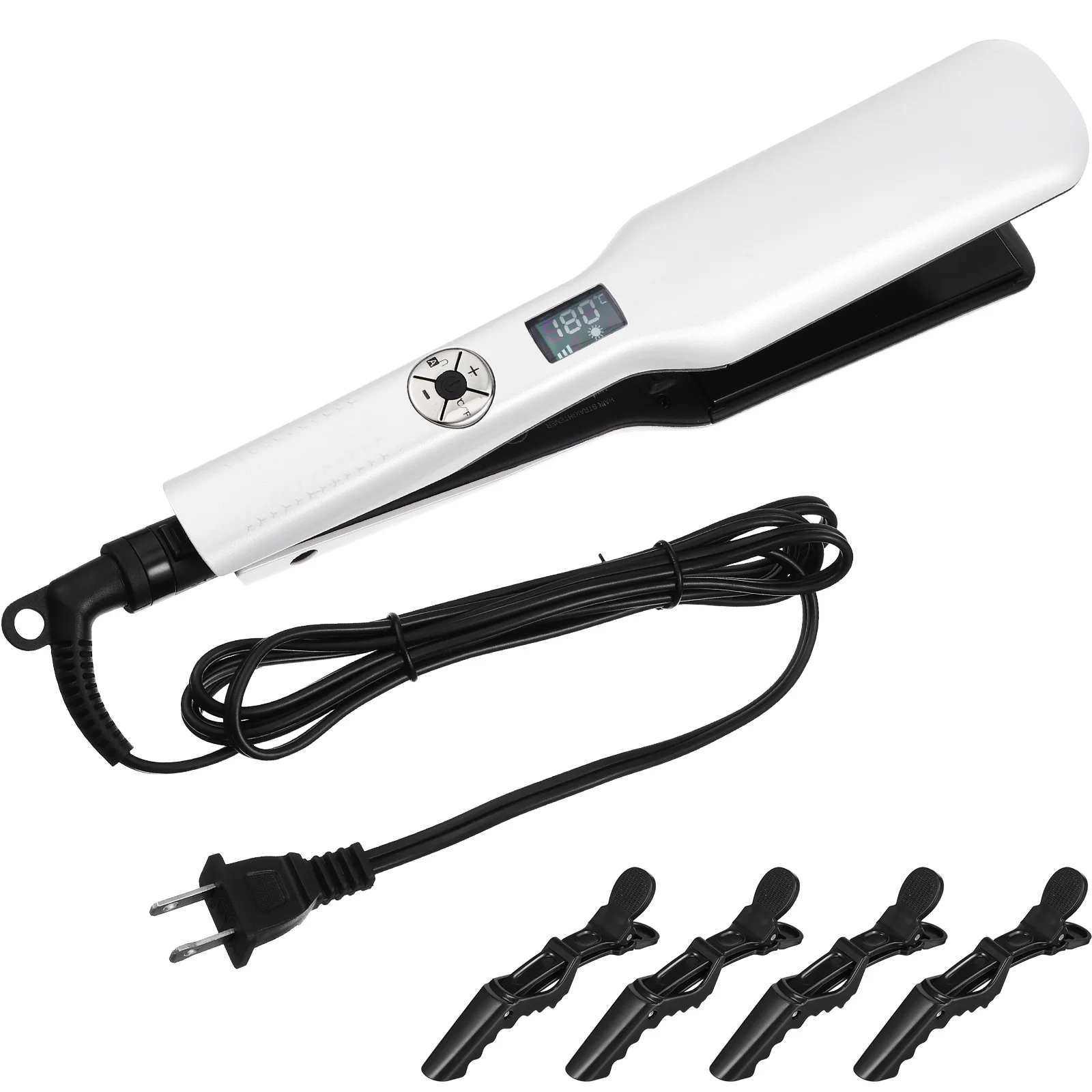 Straightener Ceramic Coated Plates PTC Even Heat Distribution Temperature Adjustment Extra Cord 6000 Hours Sleek