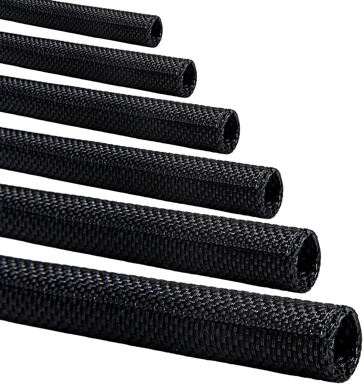 

Split Wire Loom 1 inch 25ft, Braided Cable Management Sleeve, Self-Wrapping Wire Cover for Automotive and Home
