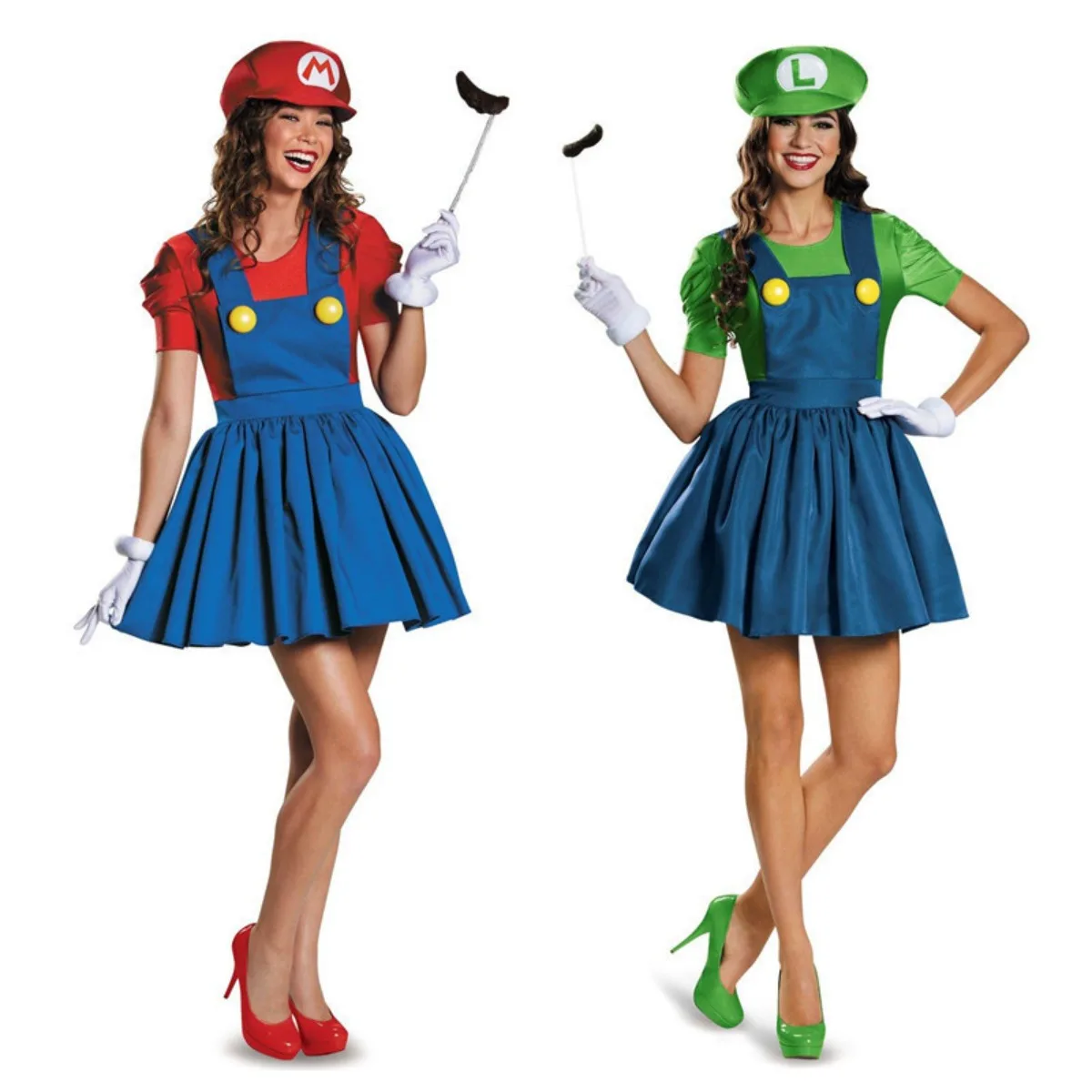 

Adult Women Halloween Costumes Cosplay Games Mary Costumes Mario Clothes Straps Skirt Theme Party Roles Playing Suit