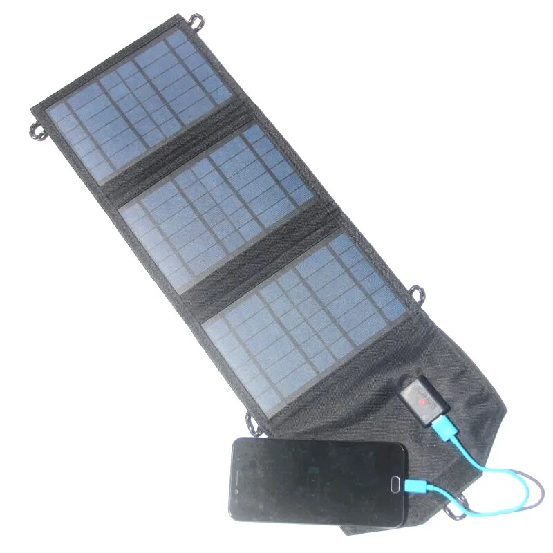 40W Folding Solar Charger USB 5V Solar Panel Portable Solar Cells Battery Charging for Outdoor Phone Power Bank Camp Hiking