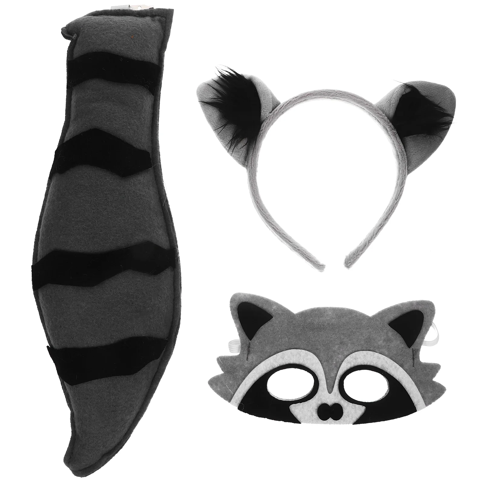 

Cosplay Suit White Headband Raccoon Costume Halloween Animal Prop Cloth Supplies Child Ears