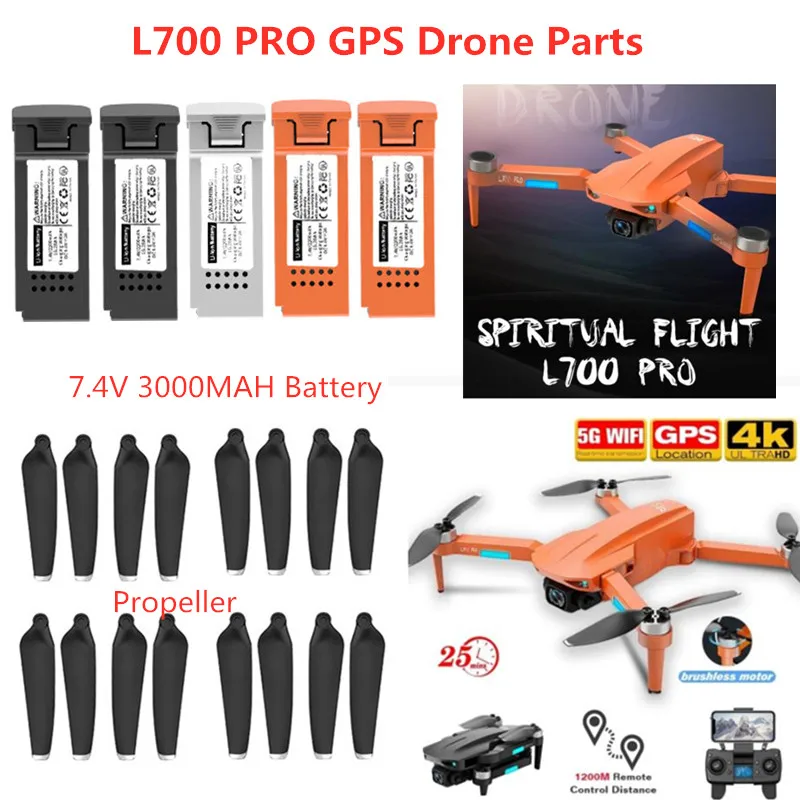 L700 PRO Dron Battery 7.4V 3000mAh Lithium Battery/Propeller For L700 PRO GPS RC Drone L700 PRO Accessorie L700 Dron Battery