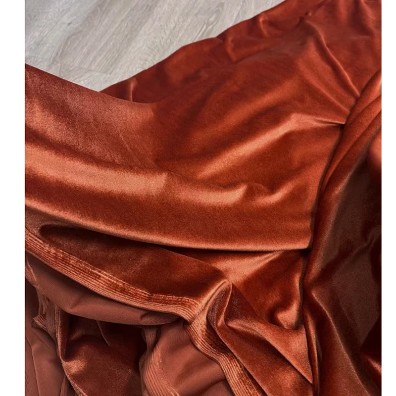 Red Soft 2-way Stretch Velvet Fabric for Formal Dress Backdrops Wedding Party Decoration Curtain Cloth Drap DIY Sewing Material