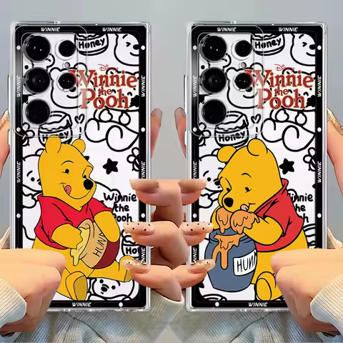 Disney Winnie The Pooh Clear Cover Phone Case for Samsung Galaxy S22 S10 Plus S24 FE S21 S20 S23 S25 Ultra Note 10 20 Ultra