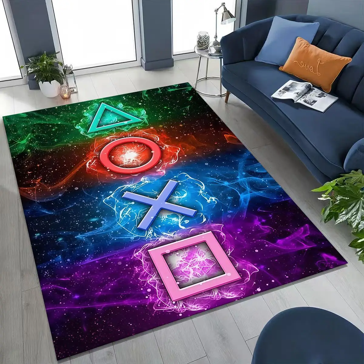 2026 جديد ألعاب منطقة أذرع التحكم في ألعاب الفيديو الكرتون غرفة اللعب البساط لغرفة النوم غرفة المعيشة أريكة المنزل ممسحة ديكور ، طفل عدم الانزلاق الكلمة حصيرة #6