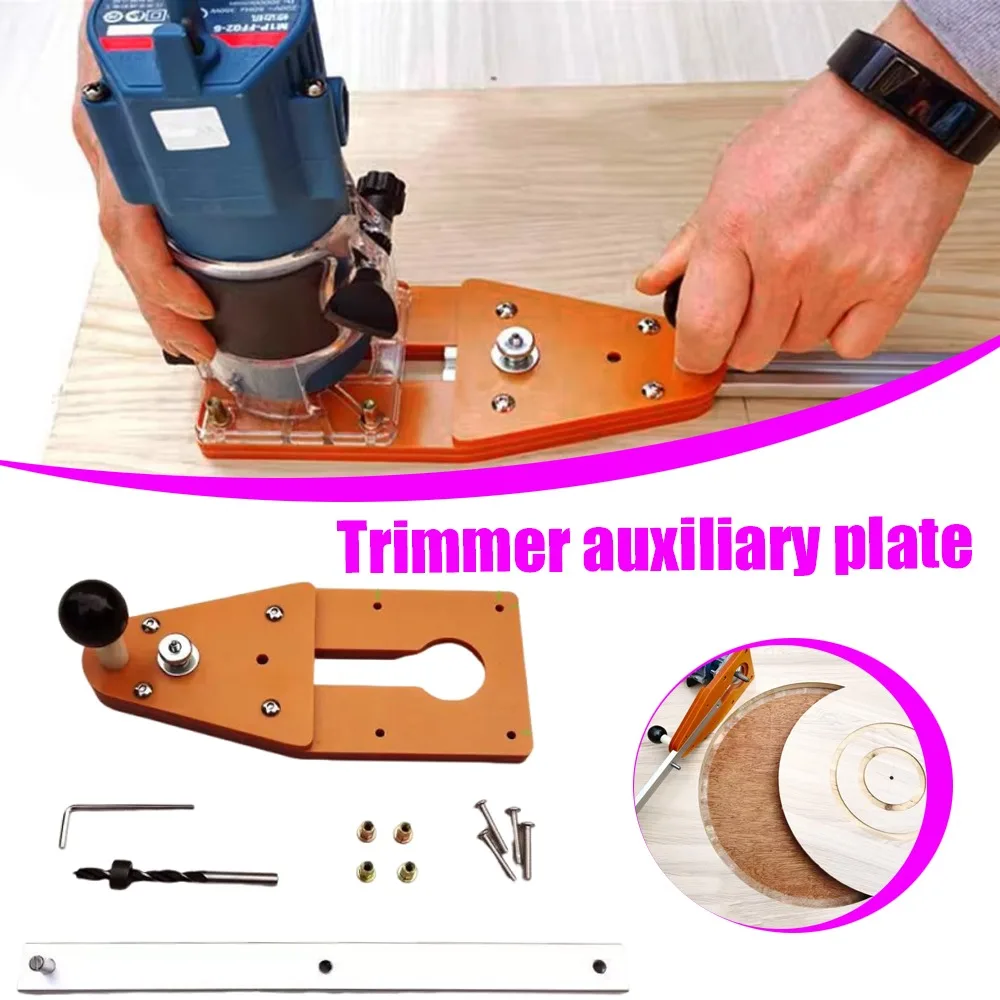 Circle Cutting Jig Wood Router Milling Circle Slotting For Makita Electric Hand Trimmer Trimming Machine Woodworking Tools