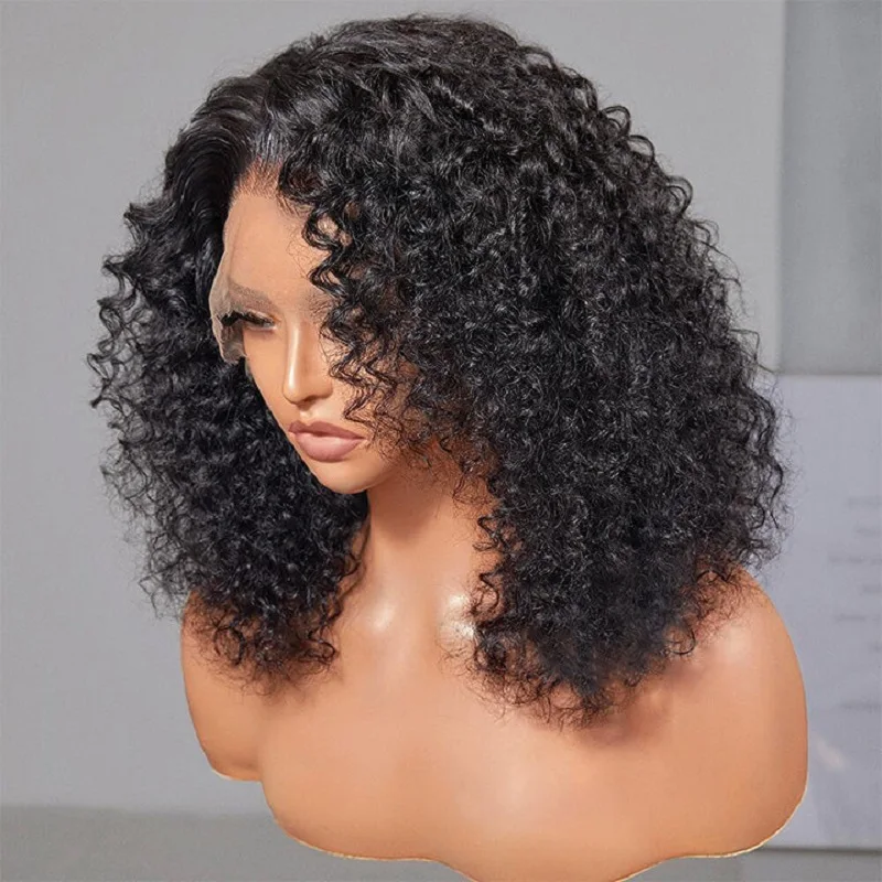 Deep Wave 13X6 Lace Frontal Wig Human Hair Bob Wig 13x4 Lace Front Human Hair Wigs for Women Pre Plucked Curly Short Bob Wig