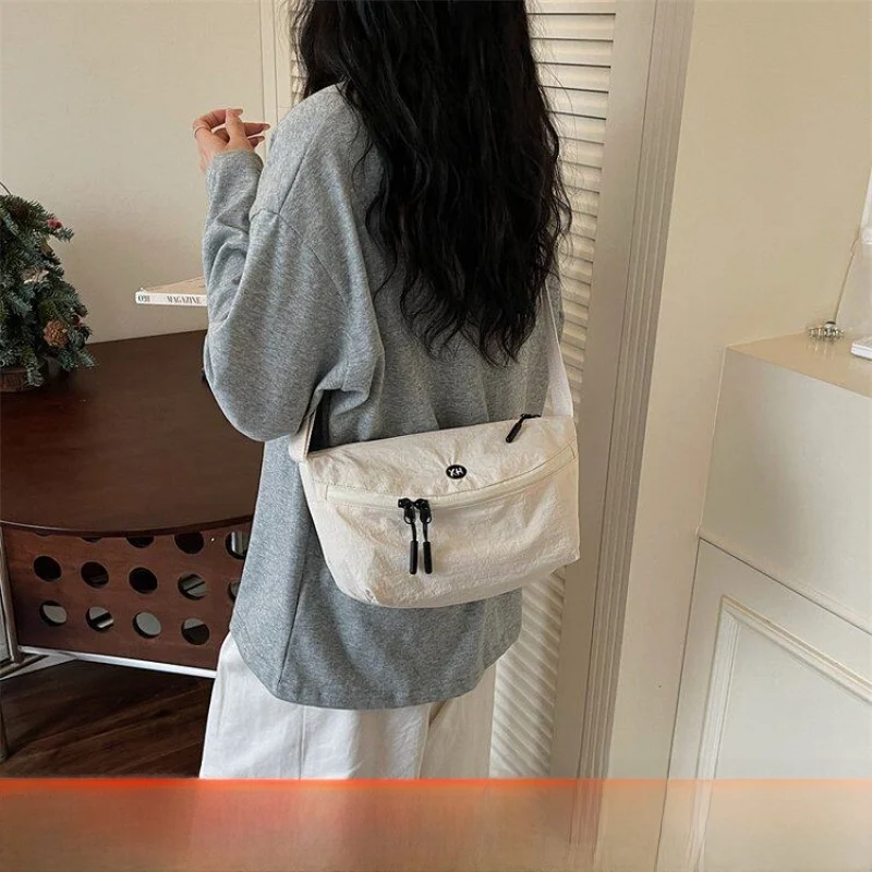 Ultra-Light Waterproof Oxford Cloth Crossbody Bag Unisex Nylon Single Shoulder Saddle Chest Bag Practical Commuter Style Handbag