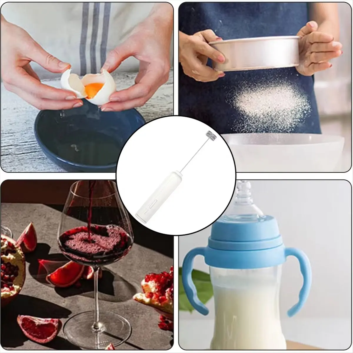 2026 Trend Electric Milk Frother 3-Speed Handheld USB-C Rechargeable Whisk for Coffee, Lattes, and More, Ergonomic and Efficient