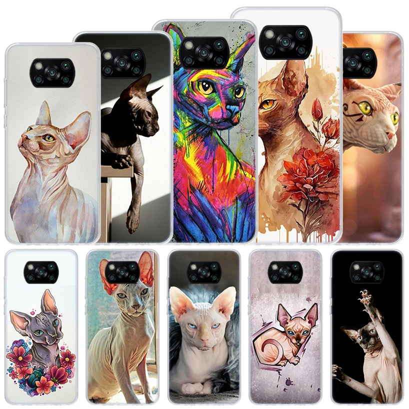 Lavaza Sphynx Sphinx Cat Soft Case For Xiaomi Poco X6 X5 X4 X3 Nfc F6 F5 Pro Phone Cover F4 Gt F3 F2 F1 M5S M4 M3 M5 Funda Coque