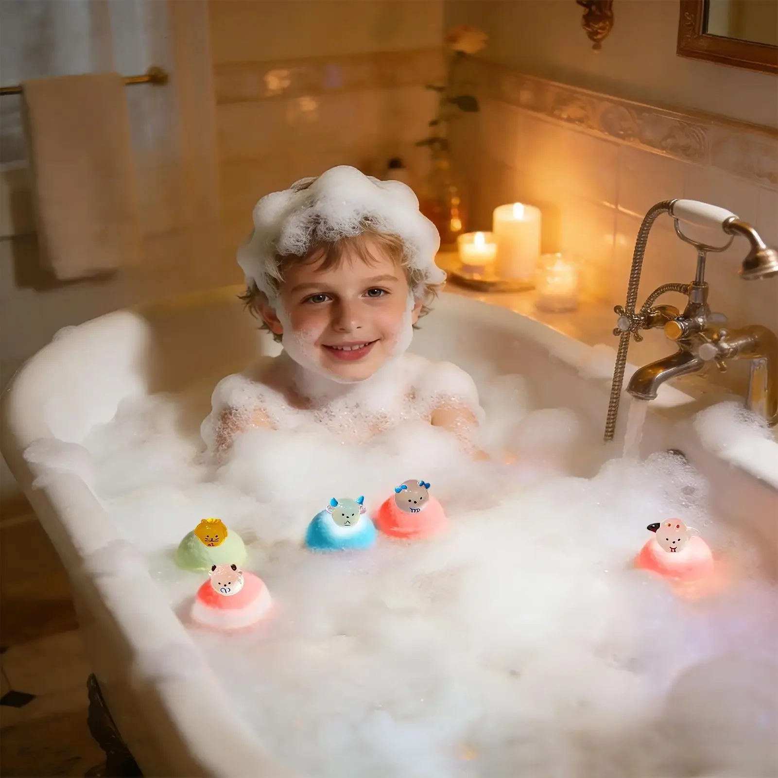 Foaming Bubble Bath Bombs 12 Pack Scented Cleansing Bath Fizzies with Surprise Toys Relaxing & Soothing for Home Travel storage