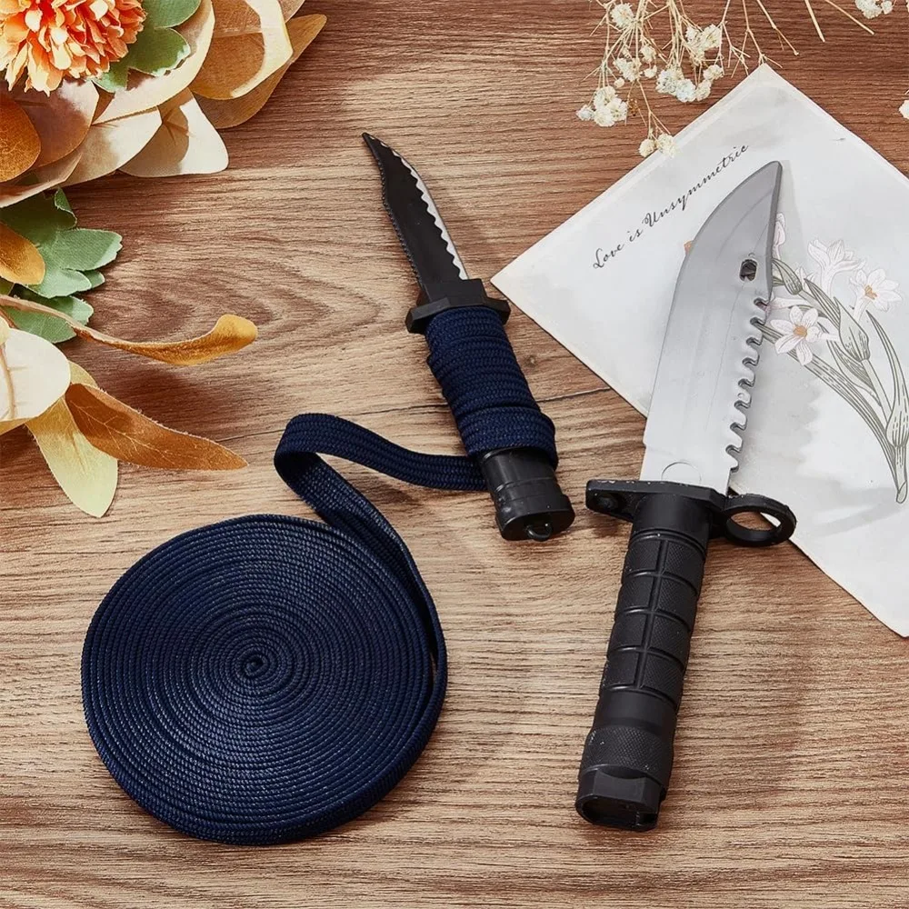 5.5 ヤード/5 メートルダークブルー伊藤サゲオラッピングコード幅 0.5 インチシルクコットンブレンド剣ハンドルコードつかまきサゲオラッピングコード