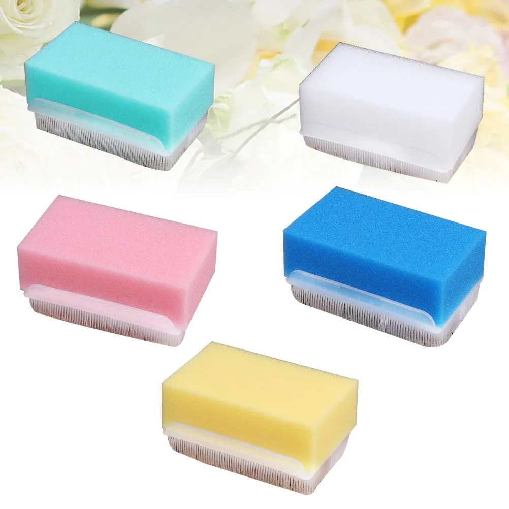 

5Pcs Infant Massage Sponge Brush Thick Round Dot Design Baby Touch Brush for Dead Skin Removal Facial Tableware Fruit Cleaning