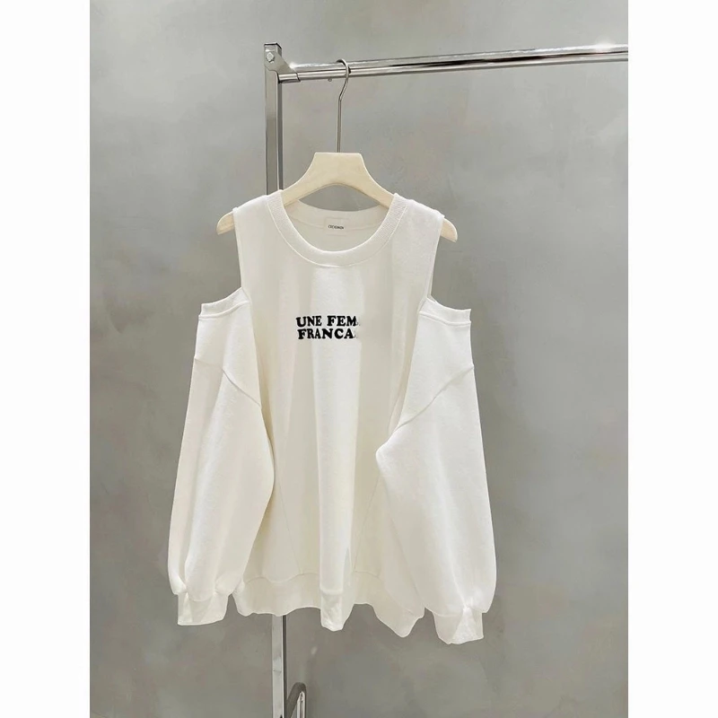 Vrouwen Kleding High Street Afdrukken Brief Losse Hoodies Sweatshirts Lente Herfst Nieuwe Lange Mouw Casual Tops Koreaanse Mode