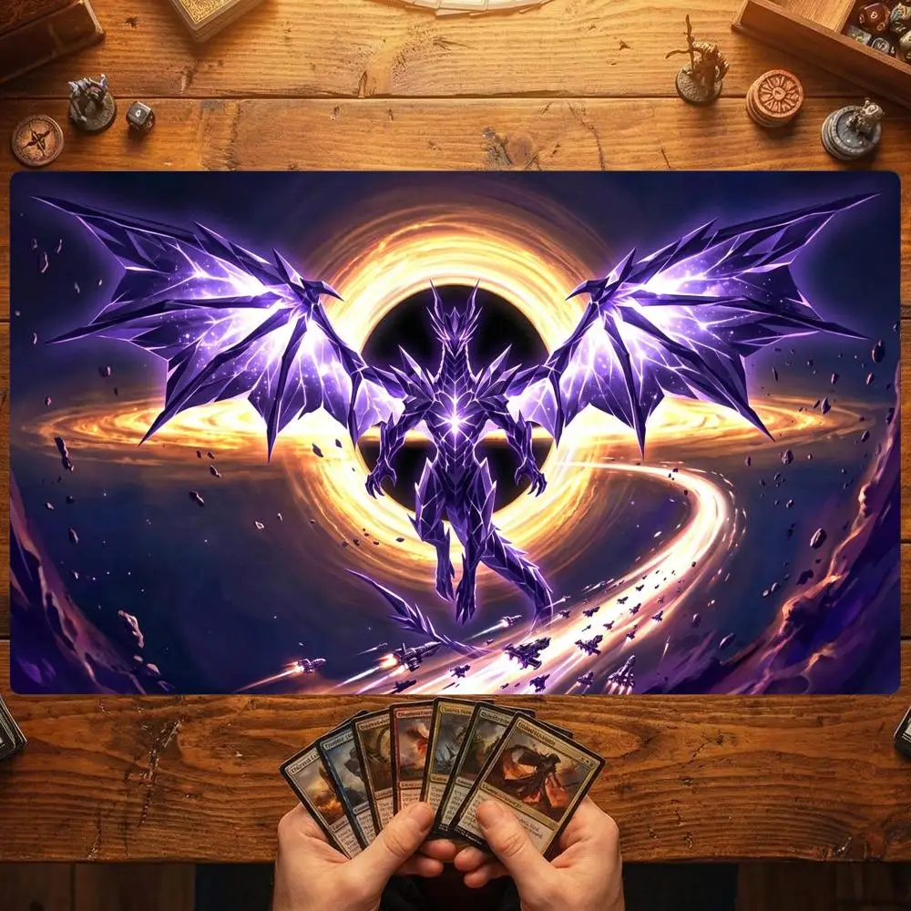 Dark Shadow Dragon TCG Playmat Magic Card Battle Mat Non-Slip Durable Stitched Edge 35X60CM Desk Mat Tapete Magic Mat