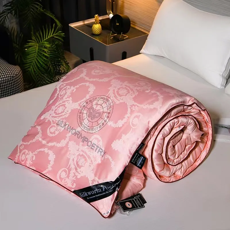 100% Silk Quilt Natural Mulberry Silk Spring Autumn Comforter Thickened Winter Warm Blanket Fashion High End Summer Silk Quilt