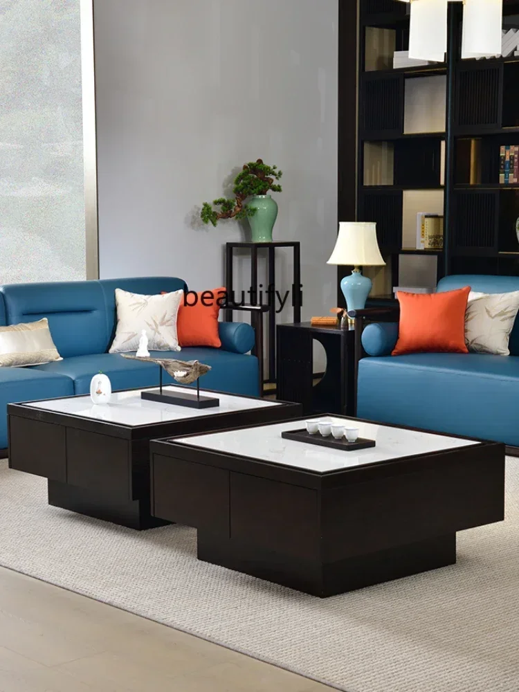 

D25 Living Room Home Square Large Size Elegant Wooden New Chinese Solid Wood