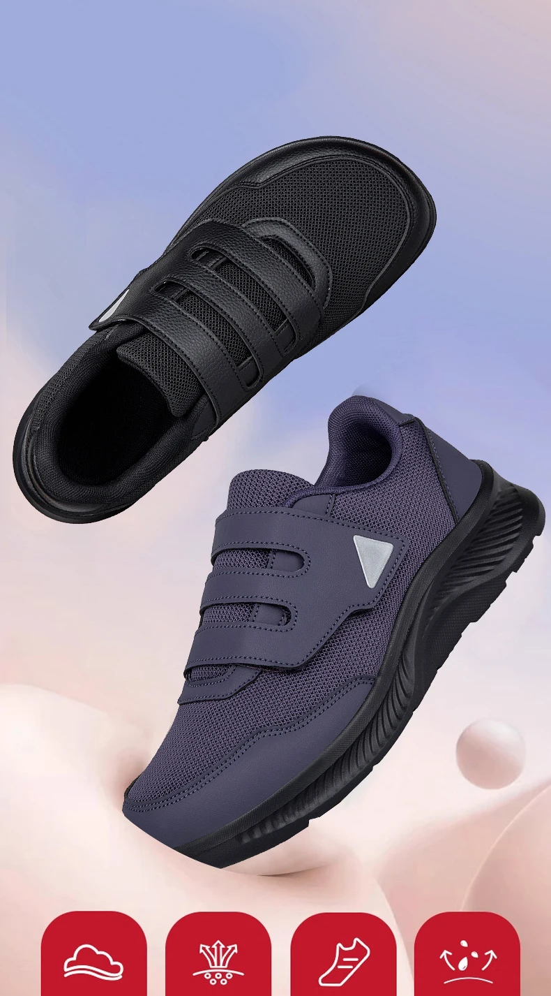 Herrenschuhe für breite Füße, geschwollene Füße, bequeme Freizeitschuhe, Daumen-Eversion-Verstellung, weiche, bequeme Mesh-Sneaker für Herren – Detail 3