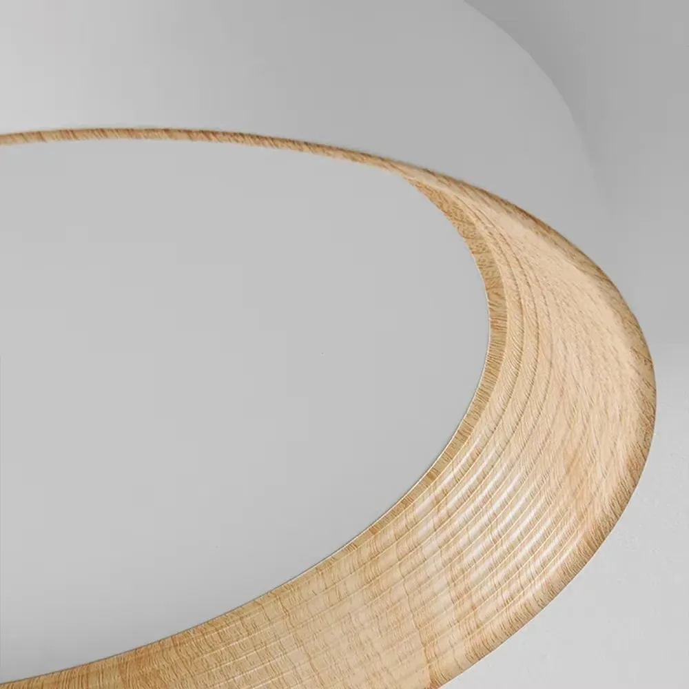 Nordic Creative Wood Grain Ceiling Lamp Minimalist Round LED Chandelier Living Room Balcony Bedroom Hotel Decor Lighting Fixture