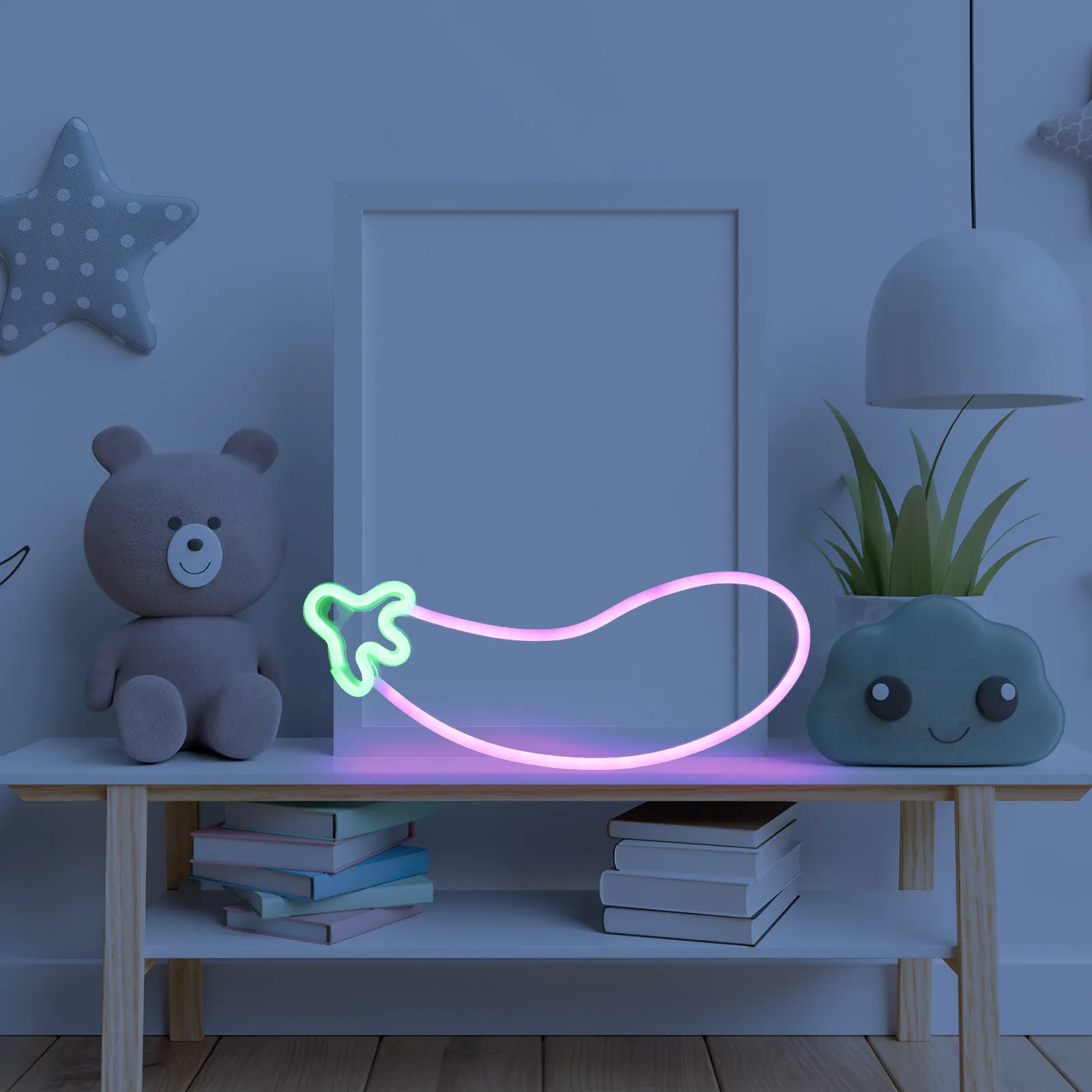 

Неоновая вывеска в форме баклажана, светодиодная лампа с питанием от USB, декор для дома, комнаты, спальни, настенная светодиодная вывеска, неоновые вывески для декора стен