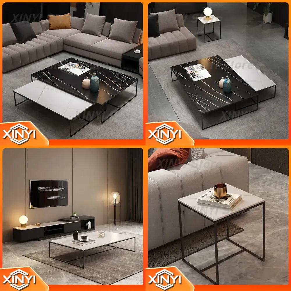 for Nordic sofa side table for living room small rectangular coffee table for mother and child rock slab tea table wrought
