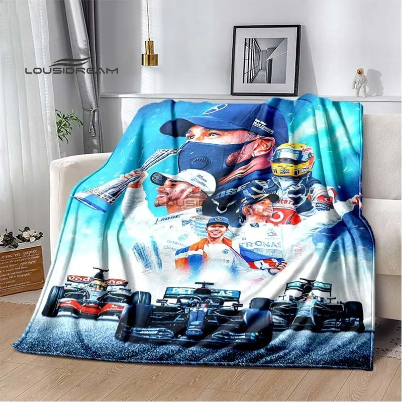 Lewis Hamilton Throws Blanket 3D Printing F1 Racing car Sofa Blanket  Adults and Children Bedroom Living Room Decoration Blanket