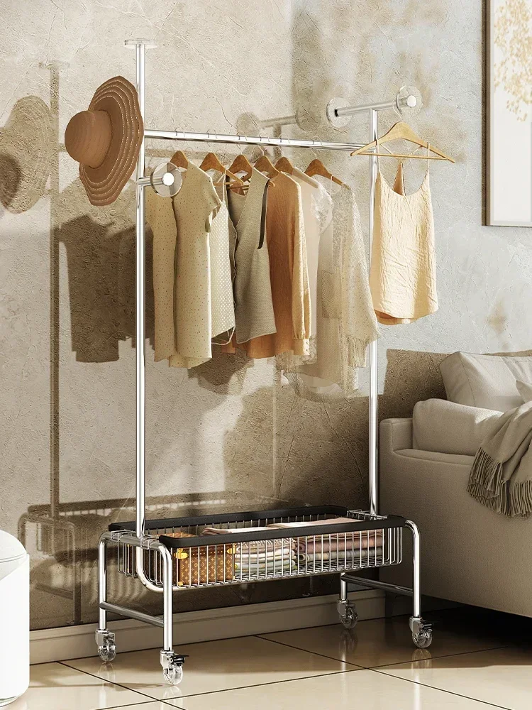 

Clothes rack floor bedroom hanging mobile storage