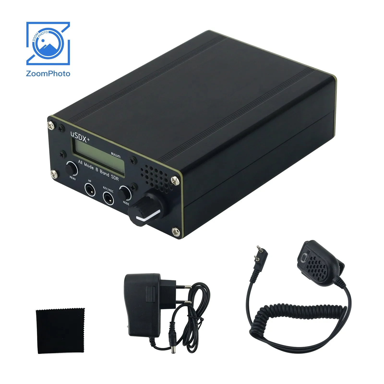 

HamGeek USDX+ Full Mode Shortwave QRP SSB/CW/AM трансивер, 8-диапазонный SDR трансивер, обновленная версия USDX с адаптером питания.