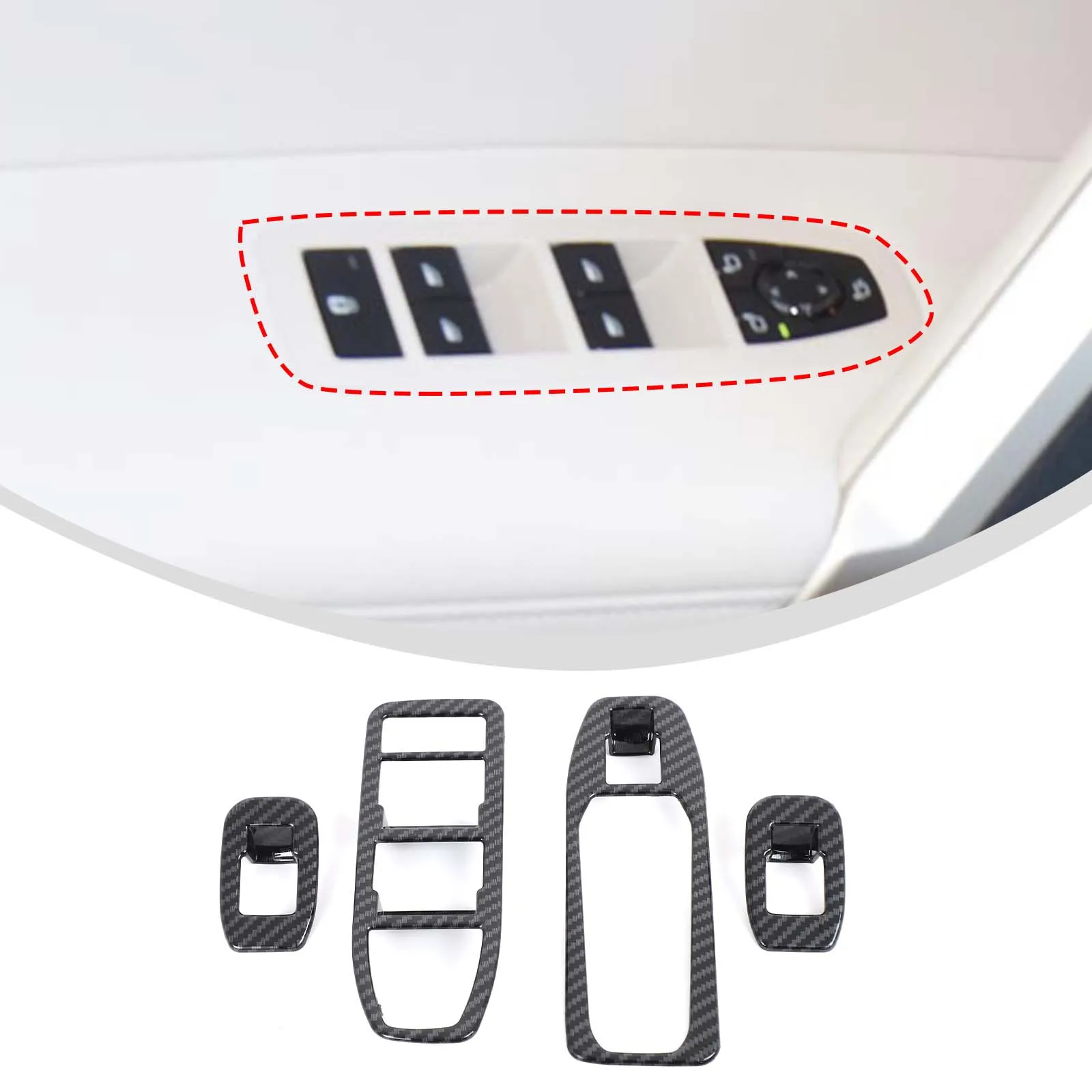 

For BMW ix 2022-2024 ABS Carbon Fiber Car Glass Lifting Keyframe Decorative Stickers Car Interior Protection Accessories