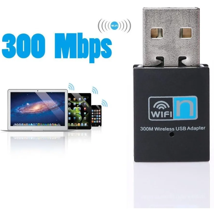 Adattatore USB Wifi wireless da 300 Mbps Scheda di rete Adattatore dongle da 2,4 GHz Scheda LAN di rete Adattatore 802.11b/g/n RTL8188 per PC desktop