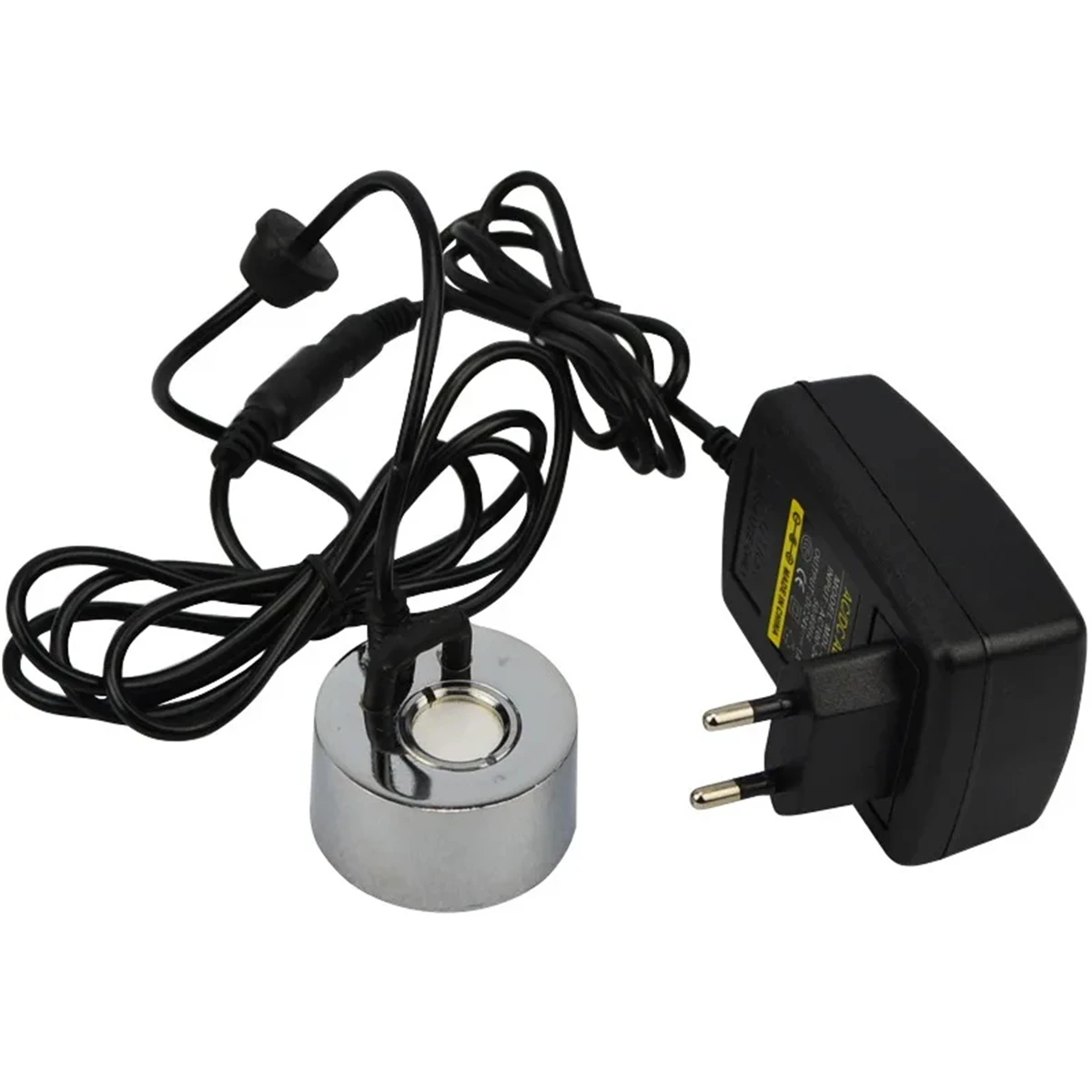Fabricante de névoa ultrassônica dc 24v, mini nebulizador, cabeça atomizadora e adaptador padrão da ue, fonte de água, tanque de peixes, lago, umidificador de ar