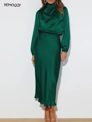 Women's Evening Long Dress for women A-line Slim Bridesmaid Dress Black Split Luxury Satin Party Elegant Dress Autumn Winter New
