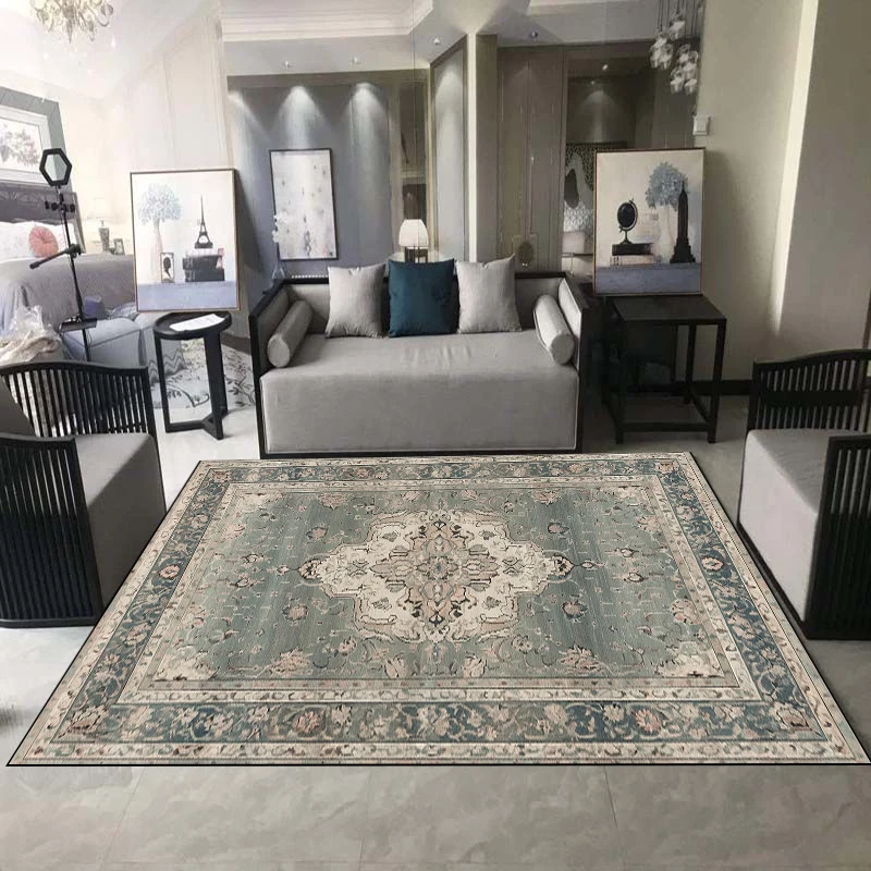 Classics Persian Carpets for Living Room Soft Flannel Coffee Tables Mat Large Area Non-slip Washable Decor Home Rugs for Bedroom