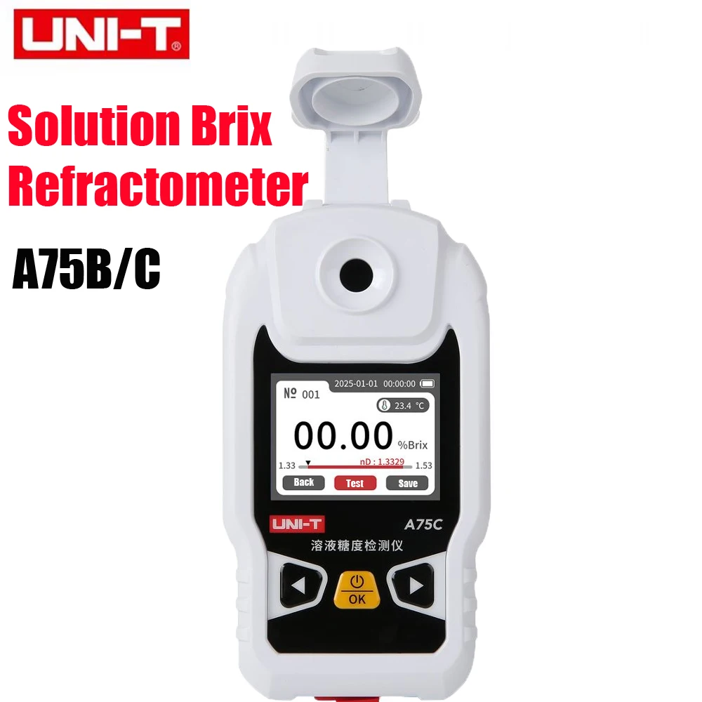 UNI-T A75A/B/C Digital Brix Meter Portable Refractometer ATC Sugar Concentration Tester Fruit Juice Beverage Saccharimeter