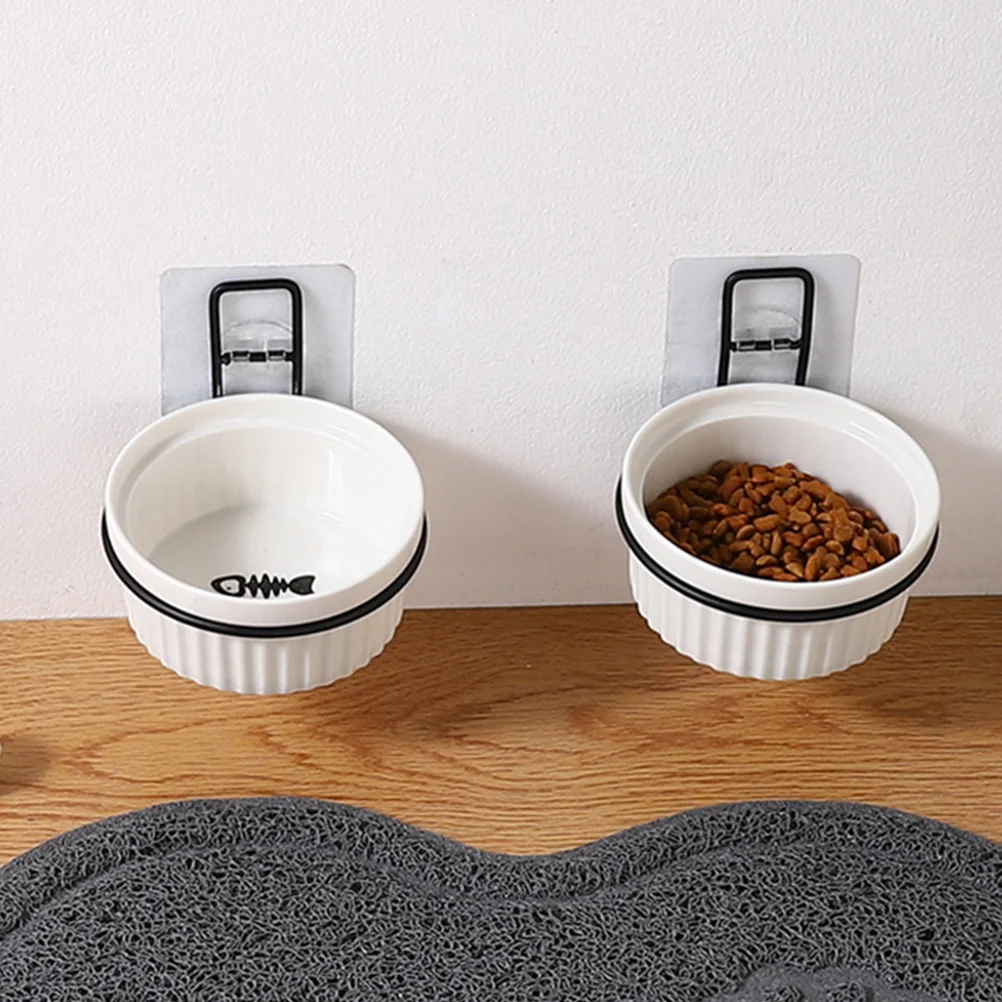 

Cat Bowl Holder Iron Pet Feeding Stand Elevated For Easy Eating Non-Tip Design Home Pet Accessory Feeder Mount