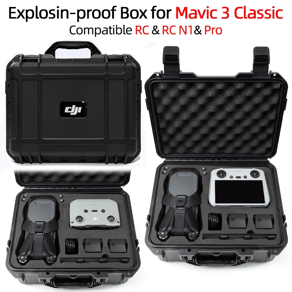 

For DJI Mavic 3 Classic Explosion-proof Box Compatible with RC/RC N1/Pro Version Drone Accessories Carrying Bag