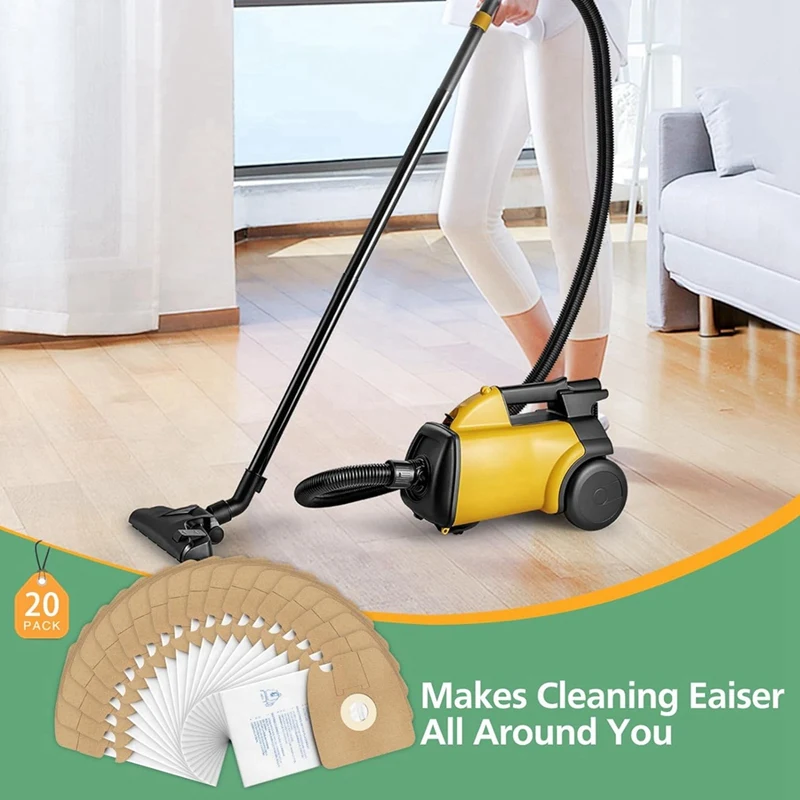 Vasilha sacos de vácuo compatíveis para Eureka poderoso ácaro, Style mm, série 3670, 3680, 20 Pack