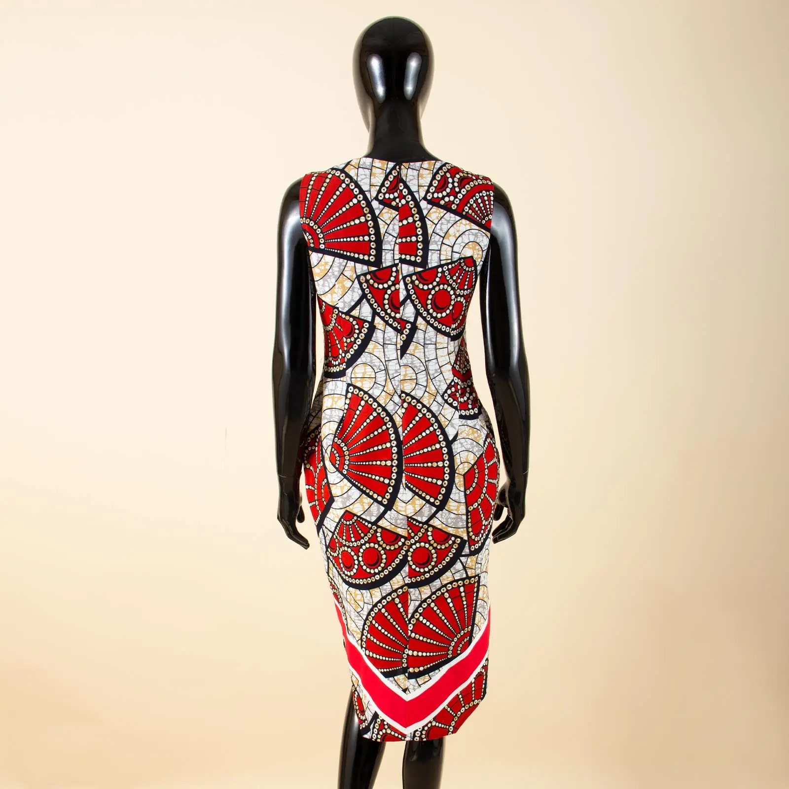 African Dresses for Women AFRIPRIDE Customized Africa Print Sleeveless O-neck Mid-calf Length Women Cotton Dress A1825057