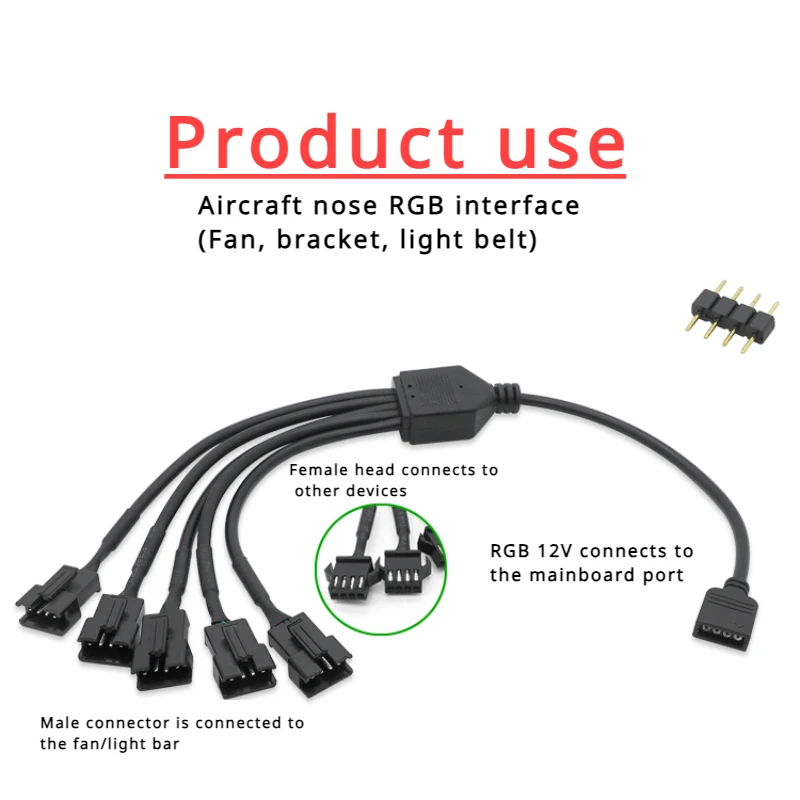 1Pcs/lot 12V Motherboard RGB to SM 4Pin 30cm Adapter Conversion Cable for PC Computer LED Light Strip SM Wire 4P Male to Female