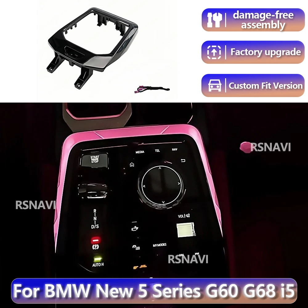 

RGB-подсветка для BMW 5 серии i5 G60 G68 2024+ (15 цветов), декоративные полосы для центральной консоли, атмосферная подсветка, кристаллическая подсветка салона.