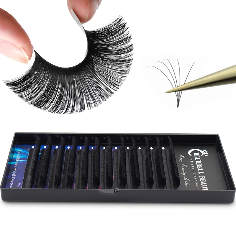 Bluebell Beauty Super Soft Blomming Lashes Easy Fan Eyelash Extensions Mega Volume Fans 8-15m All Size Eyelashes Supplies