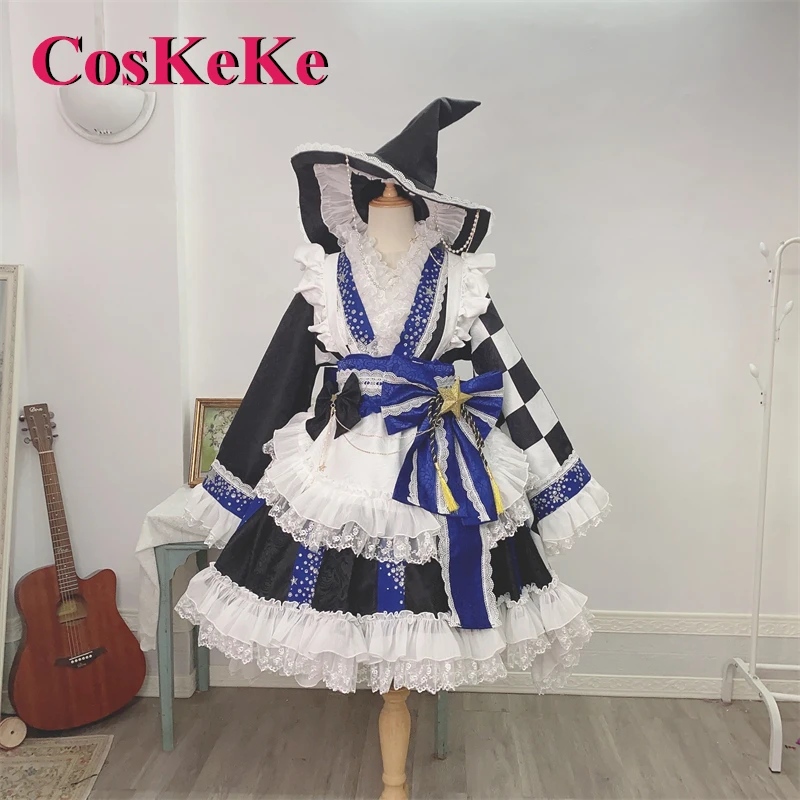 CosKeKe  [Customized] Kirisame Marisa Cosplay Anime Game Touhou Project Costume Sweet Gorgeous Witch Dress Role Play Clothing