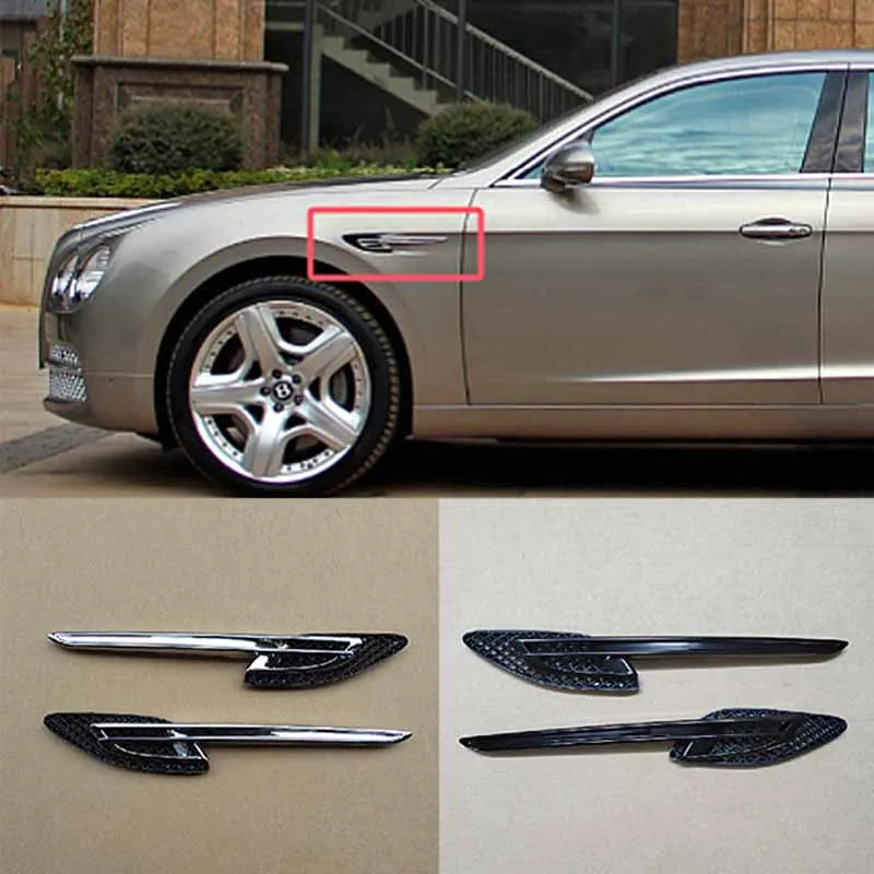 Car Front Door Fender Side Grille Leaf Plate Air Outlet Cover Strip for  Flying Spur 2013 2014 2015 2016 2017