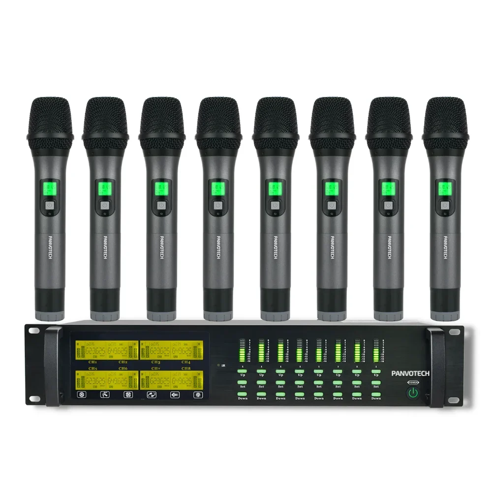 Professional 8 in 1 wireless microphone