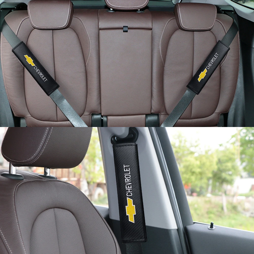 1/2pcs Carbon FiberCar Safety Belt Pad Shoulder Covers for Chevrolet Cruze Captiva Sonic Spark Aveo Orlando Sail Malibu Camaro