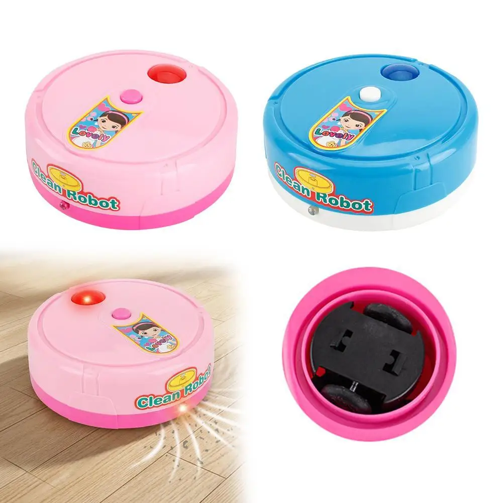 Mini Simulation Robot Vacuum Cleaner Toy for Kids Electric Floor Sweeping Toy Housekeeping Pretend Play Game Gifts