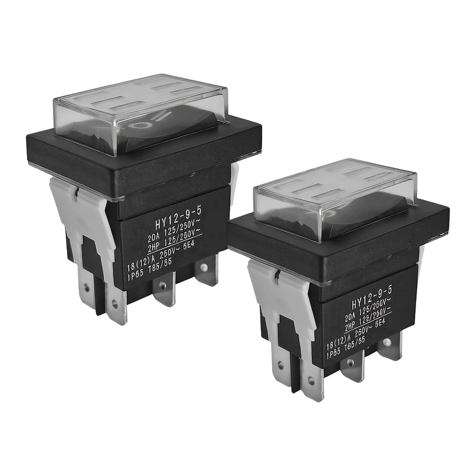 Color: Black 3-Position Switch 20A Electric Rocker Switch Clamp Connectors Construction High Current Rating Color: