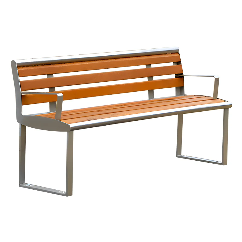 

Outdoor Park Hospital Backrest Three-person Seat Indoor Anti-corrosion Stainless Steel Wrought Iron Solid