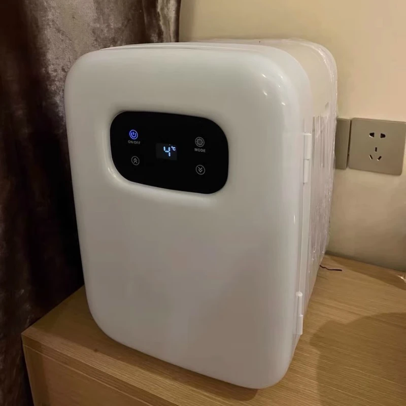 

Compact Desktop Mini-Fridge: Student Single Cosmetic Skincare Medicine Breastmilk Cooler-Smart Touch Screen Hot Cold Silent‌