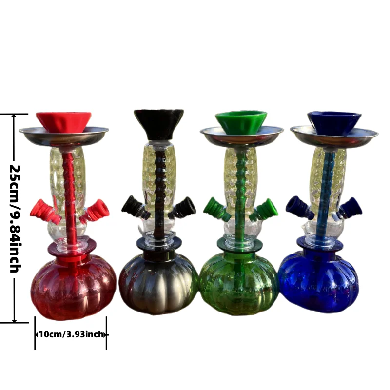 Full Shisha Set with Double Silicone Hose Hookah Base Charcoal Tongs Travel Chicha OIutdoor Smoking Accessories